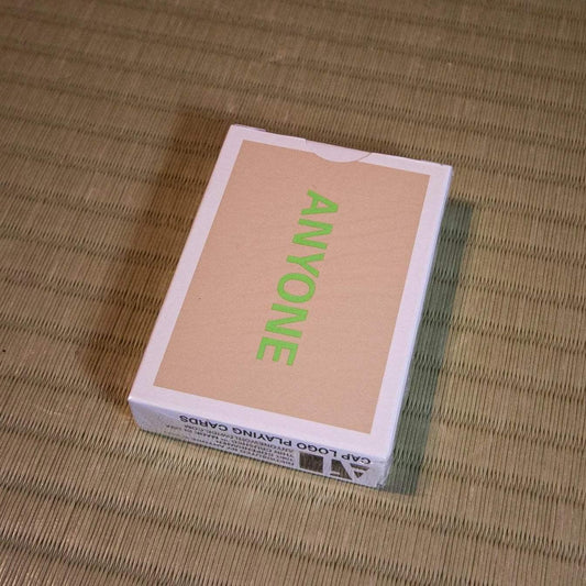 Anyone Worldwide Beige/Green Cap Logo Playing Cards