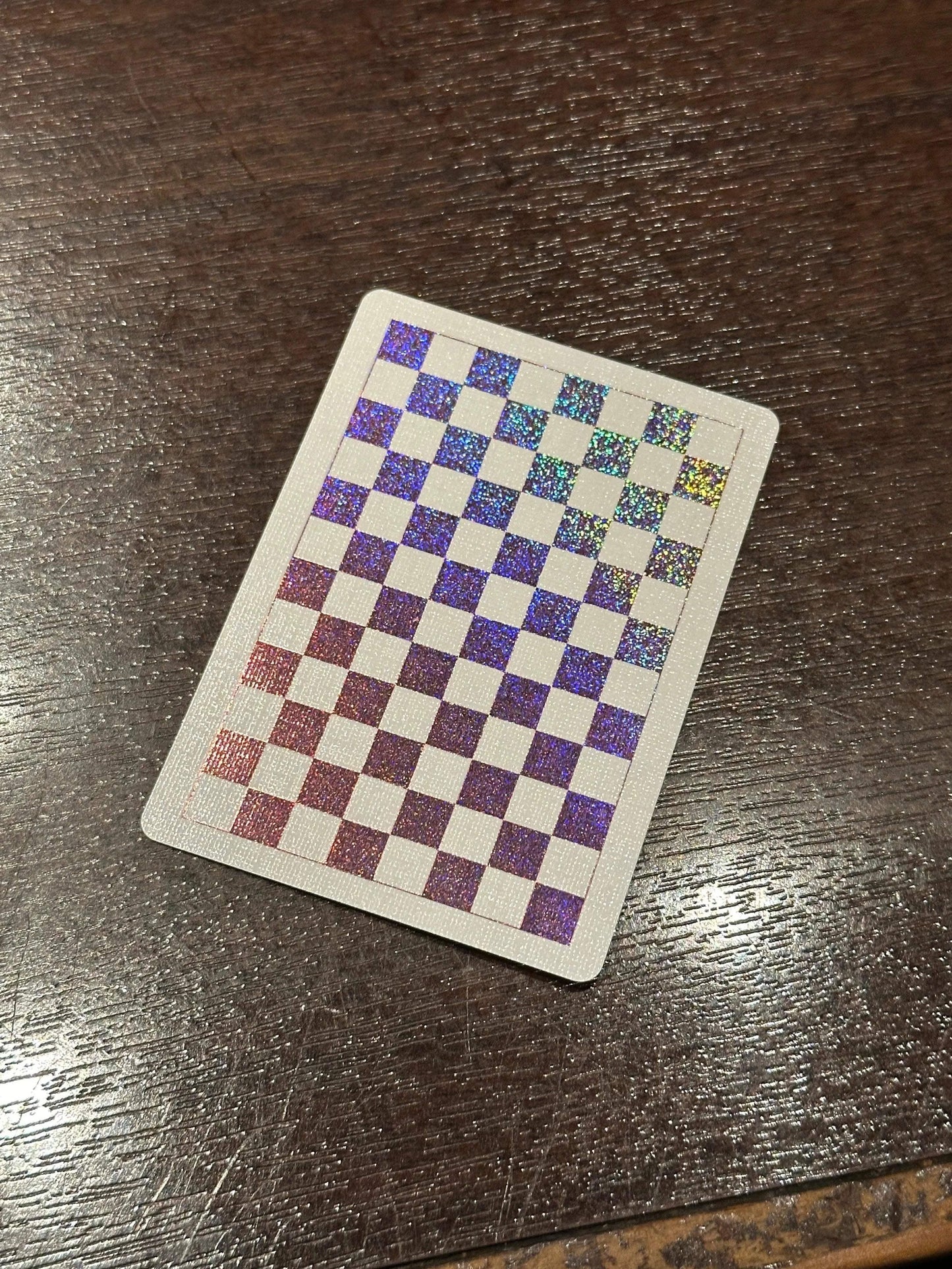 Anyone Worldwide Rose Holographic Checkerboard Playing Cards