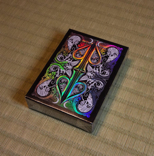 Red Black Inc ONYX Holographic Split Spades (artist proof) Playing Cards
