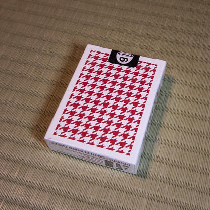 Red Houndstooth Playing Cards by Anyone Worldwide