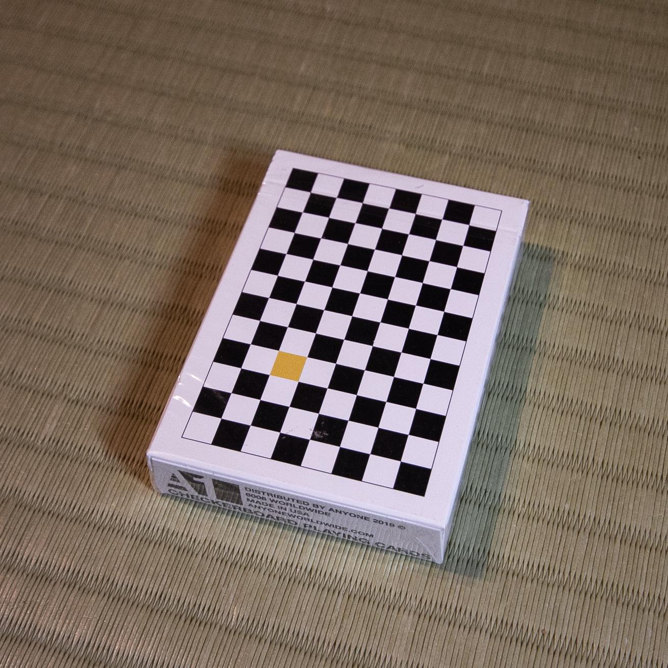 Yellow Checkerboard Playing Cards by Anyone Worldwide