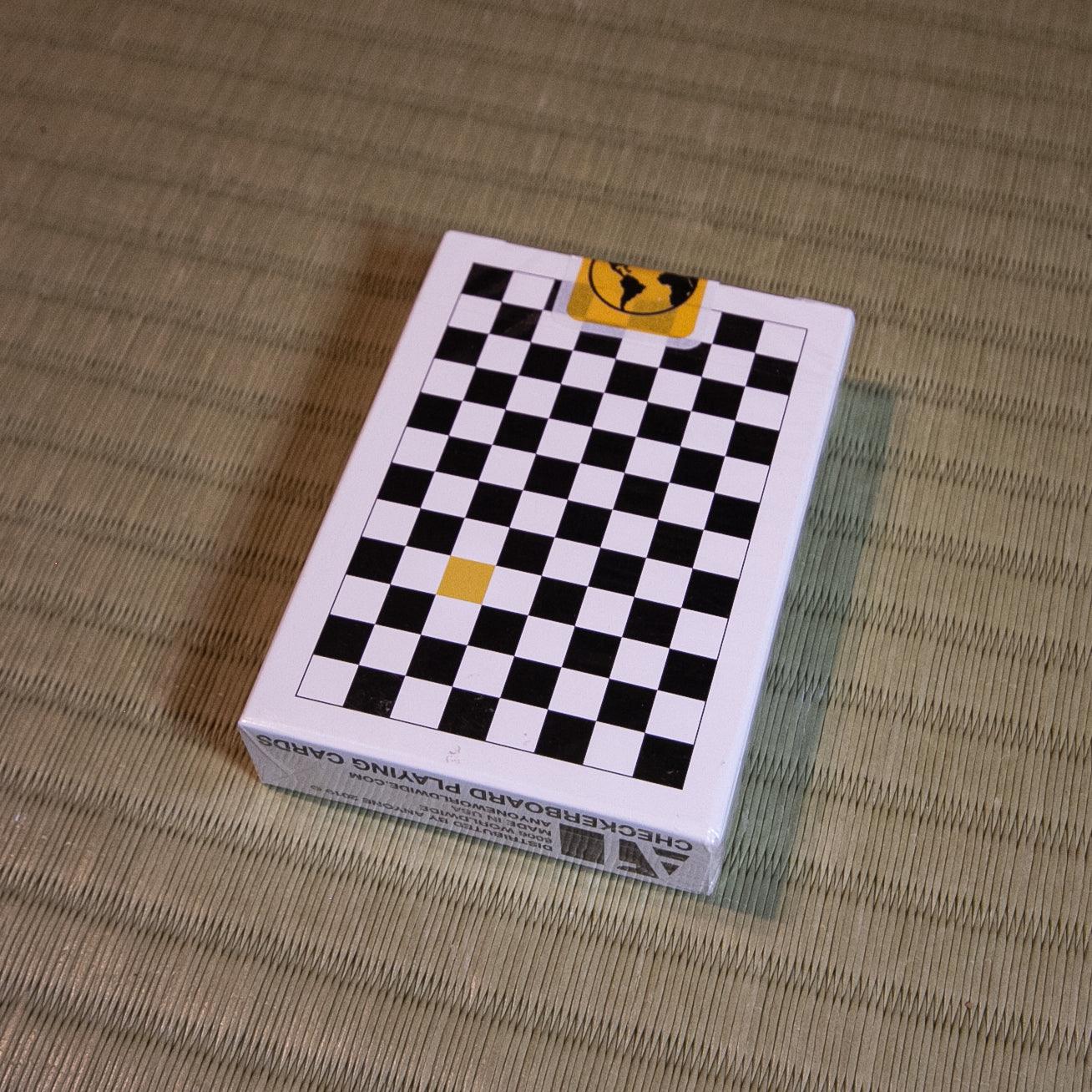 Yellow Checkerboard Playing Cards by Anyone Worldwide