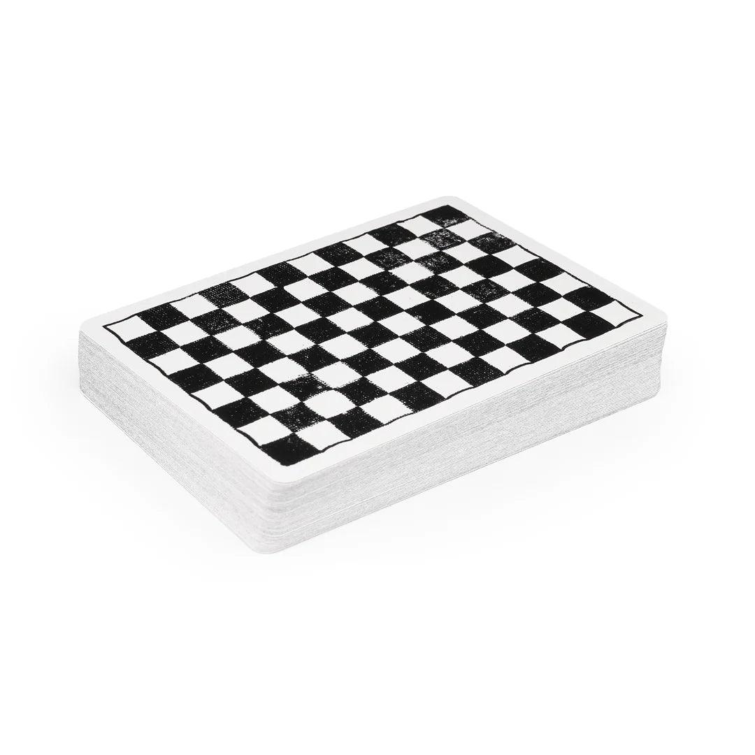 Black Ready-made Checkerboard Playing Cards by Anyone Worldwide | Deckita Decks